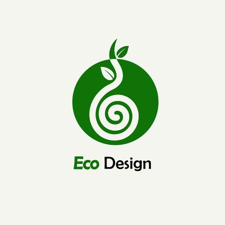 Symbolic sprout tree spiral. Template for creating logos, emblems, monograms. Plant, nature and ecologyのイラスト素材