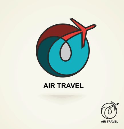 Aviation emblem template, air travel.のイラスト素材