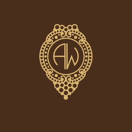 Beautiful floral monogram designのイラスト素材