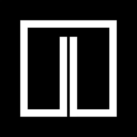 Capital letter I From white stripe enclosed in a square . Overlapping with shadows monogram, logo, emblem. Trendy design.のイラスト素材