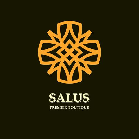 Stylish abstract flower. Template for logo, emblem, badge, monogram. Luxury elegant design vector illustration. Good for , Restaurant, Boutique, Cafe, Hotel, Heraldic, Jewelry, Fashionのイラスト素材