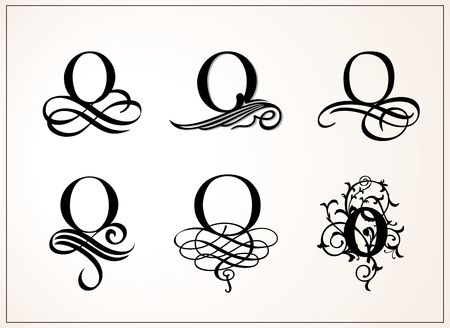 Vintage Set of Capital Letter Oのイラスト素材