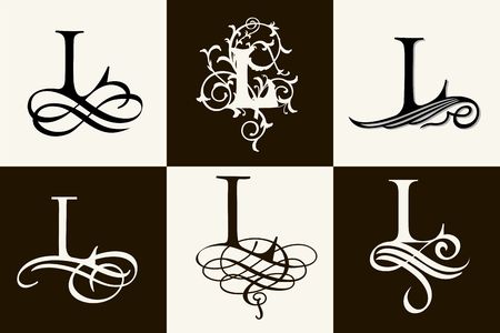 Vintage Set of Capital Letter Lのイラスト素材