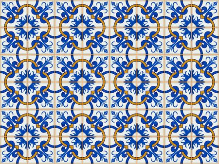 Fashionable tile pattern in arabesque style illustration.のイラスト素材