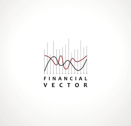 Financial Stock Exchange Market Charts Logo design abstract vector template. Finance company Logotype concept.のイラスト素材
