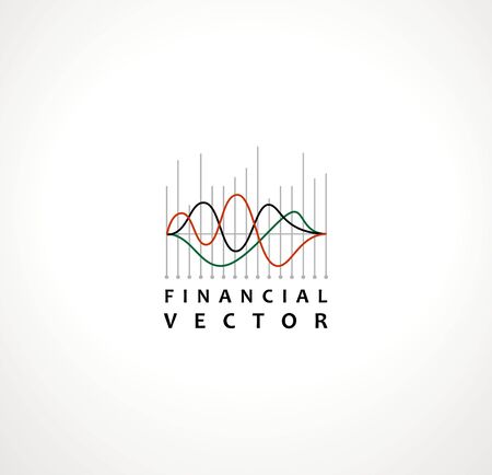 Financial Stock Exchange Market Charts Logo design abstract vector template. Finance company Logotype concept.のイラスト素材