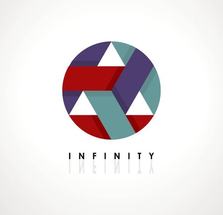 Abstract ball of interwoven stripes, mebius loop. Creative symbol of infinity, development, constancy and stability. Logotype conceptのイラスト素材