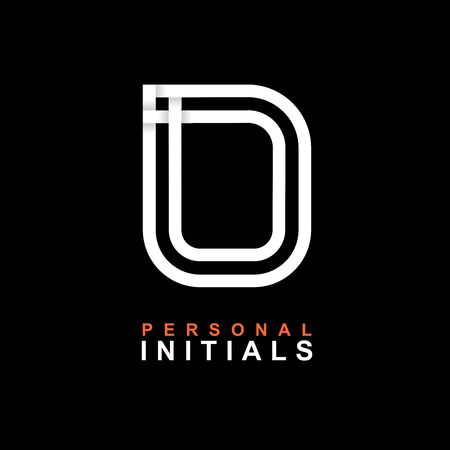 Capital letter O. Created from interwoven white stripes with shadows on a black background. Template for creating logo, emblems, monograms, personal initials, corporate identity. Vectorのイラスト素材