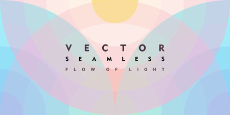 Abstract flowers from light waves, seamless background with dynamic effect. Modern screen design for mobile app and web. 3d vector illustration for brochure, banner, flyer or presentation, wallpapersのイラスト素材