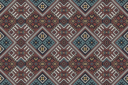 Bohemian, fashionable seamless ornament in ethnic style. In modern trendy shades. Perfect for the design of fabrics, clothing, interiors.のイラスト素材