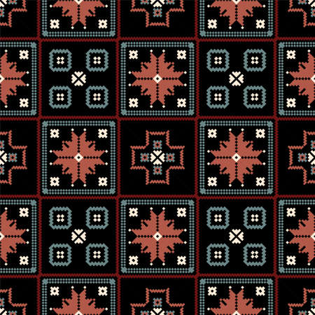 Bohemian, fashionable seamless ornament in ethnic style. In modern trendy shades. Perfect for the design of fabrics, clothing, interiors.のイラスト素材