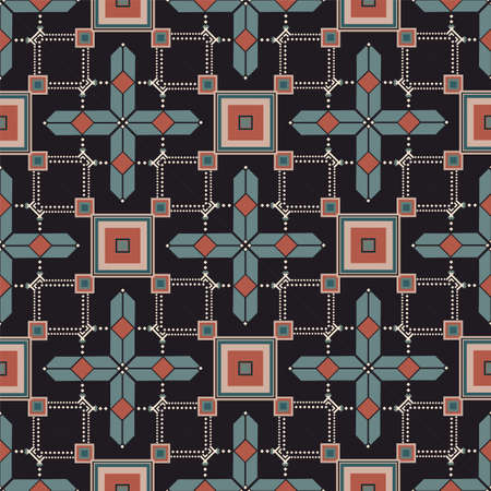 Bohemian, fashionable seamless ornament in ethnic style. In modern trendy shades. Perfect for the design of fabrics, clothing, interiors.のイラスト素材