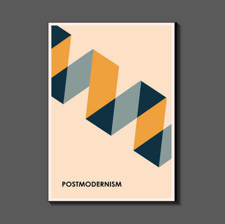 Fashion. retro poster inspired by postmodern , Bauhaus. Useful for interior design, background, poster design, first page of the magazine, high-tech printing, cover.のイラスト素材