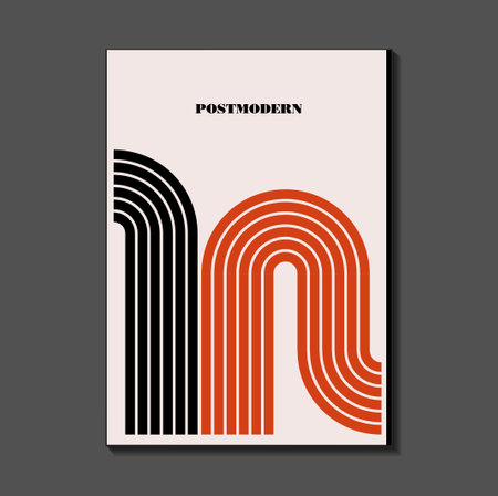 Poster inspired postmodern of vector abstract dynamic symbols with bold geometric shapes,のイラスト素材