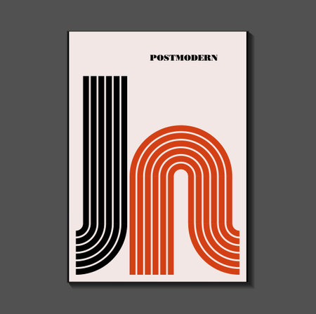 Poster inspired postmodern of vector abstract dynamic symbols with bold geometric shapes,のイラスト素材