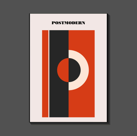 Poster inspired postmodern of vector abstract dynamic symbols with bold geometric shapes,のイラスト素材