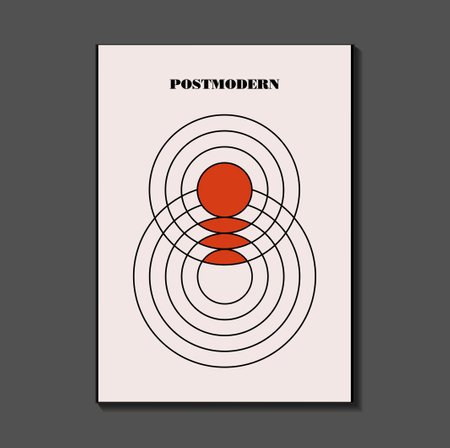 Poster inspired postmodern of vector abstract dynamic symbols with bold geometric shapes,のイラスト素材