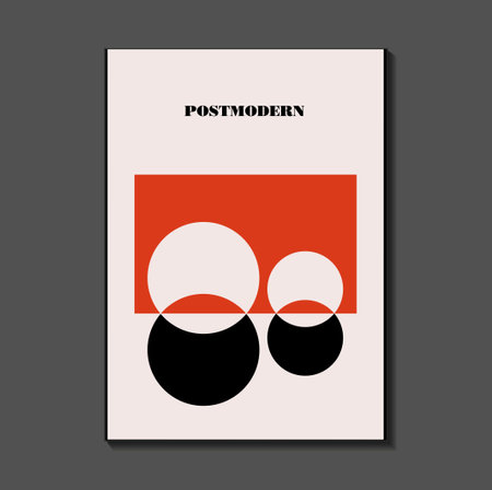 Poster inspired postmodern of vector abstract dynamic symbols with bold geometric shapes,のイラスト素材