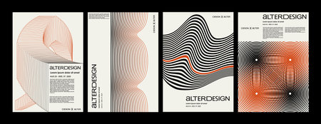 Swiss Style. Artworks, posters inspired postmodern of vector abstract dynamic symbols with bold geometric shapes, useful for web background, magazine front page, hi-tech print, cover artwork.のイラスト素材