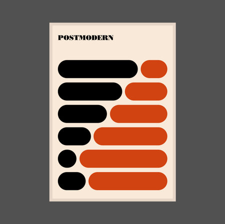 Poster inspired postmodern of vector abstract dynamic symbols with bold geometric shapes, useful for web background, poster art design, magazine front page, hi-tech print, cover artwork.のイラスト素材