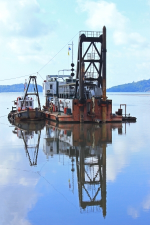 Reflection of the boatの写真素材