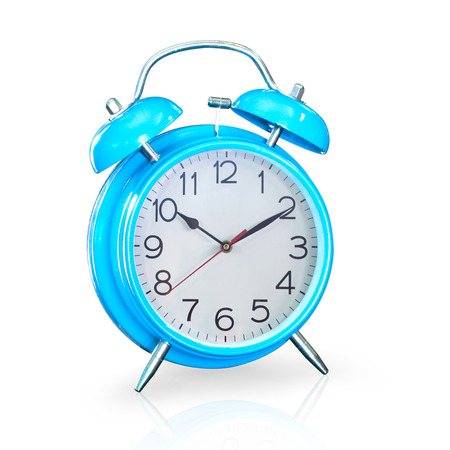 alarm clock isolated on white backgroundの写真素材
