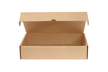 brown paper box isolated on White background