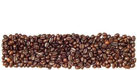 Coffee beans isolated on whiteの写真素材