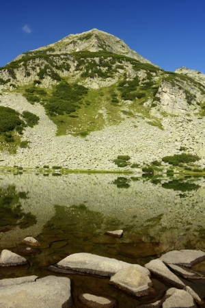 High mountain landscape with lakeの写真素材
