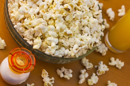 Popcorn with juiceの写真素材