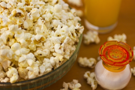 Popcorn with juiceの写真素材