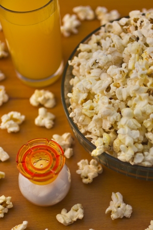 Popcorn with juiceの写真素材