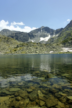 High mountain landscape with lakeの写真素材