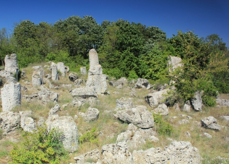 Ancient stone columnsの写真素材