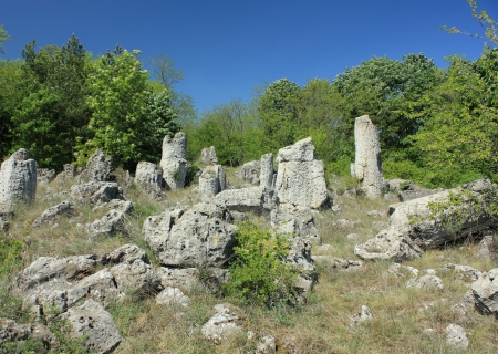 Ancient stone columnsの写真素材