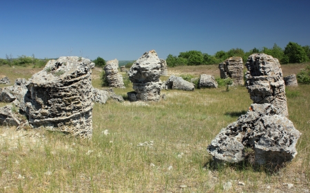 Ancient stone columnsの写真素材