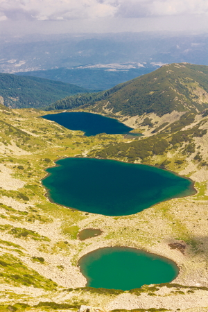 Mountain landscape with lakeの写真素材