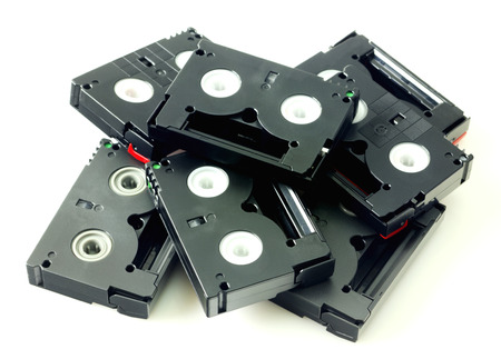 Videotapes isolated on whiteの写真素材