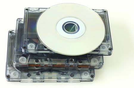 Tapes and CD isolated on white