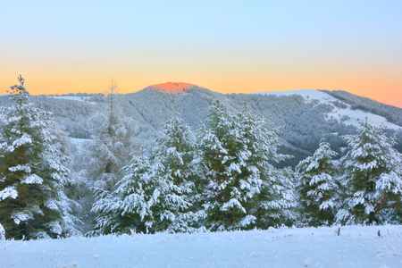 Winter mountain landscapeの写真素材