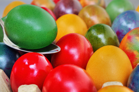 Colorful Easter eggsの写真素材