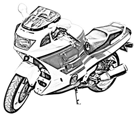 Motorcycle drawingの写真素材