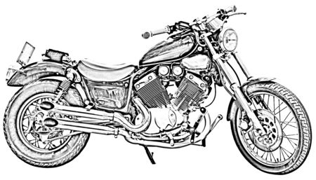Motorcycle drawingの写真素材