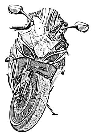 Motorcycle drawingの写真素材