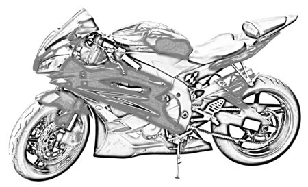 Motorcycle drawingの写真素材