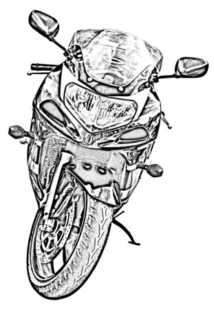 Motorcycle drawingの写真素材