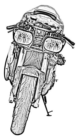 Motorcycle drawingの写真素材
