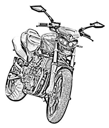 Motorcycle drawingの写真素材