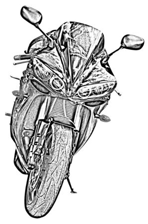 Motorcycle drawingの写真素材