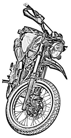 Motorcycle drawingの写真素材
